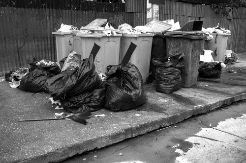 Image showing missed commercial rubbish collection at a business site