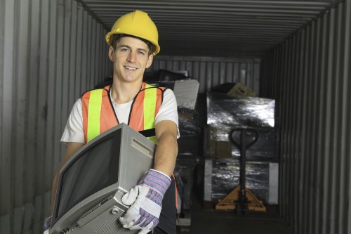 Expert team conducting office clearance in a Hemel Hempstead workspace