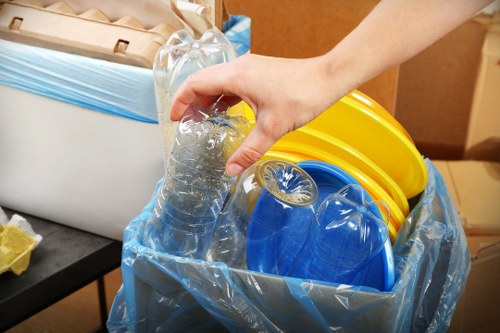 Waste clearance truck and equipment in action