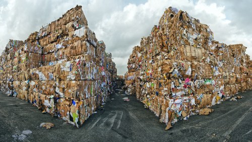 Businesses separating cardboard, glass and food waste for recycling